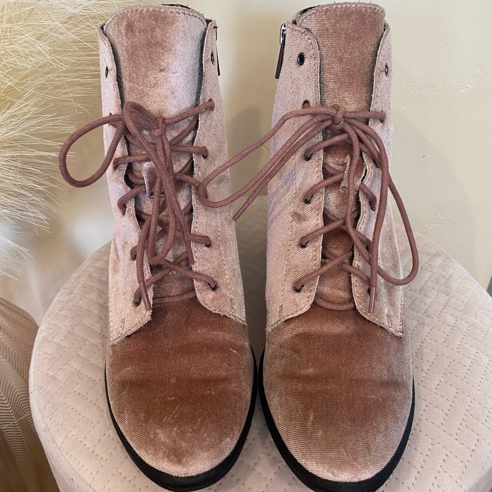 Pink Velvet Dolce Vita Ankle Boots